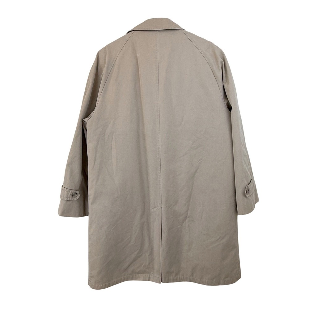 Vintage Eddie Bauer Down Lined Hidden Placket Trench Coat Heritage Tan 44 - Picture 8 of 13